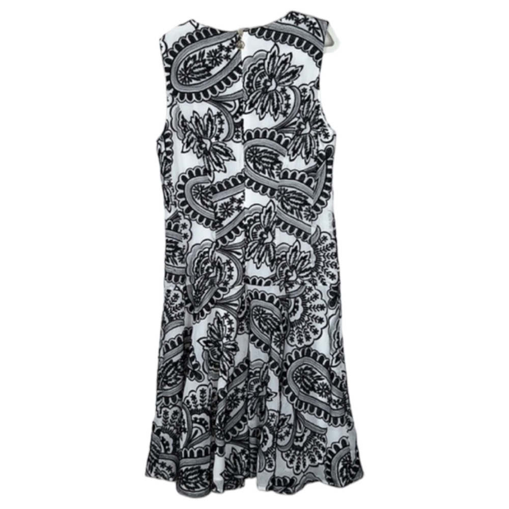 Tommy Hilfiger Paisley Embroidered Black And White Fit And Flare Dress Size 4 - Picture 3 of 10